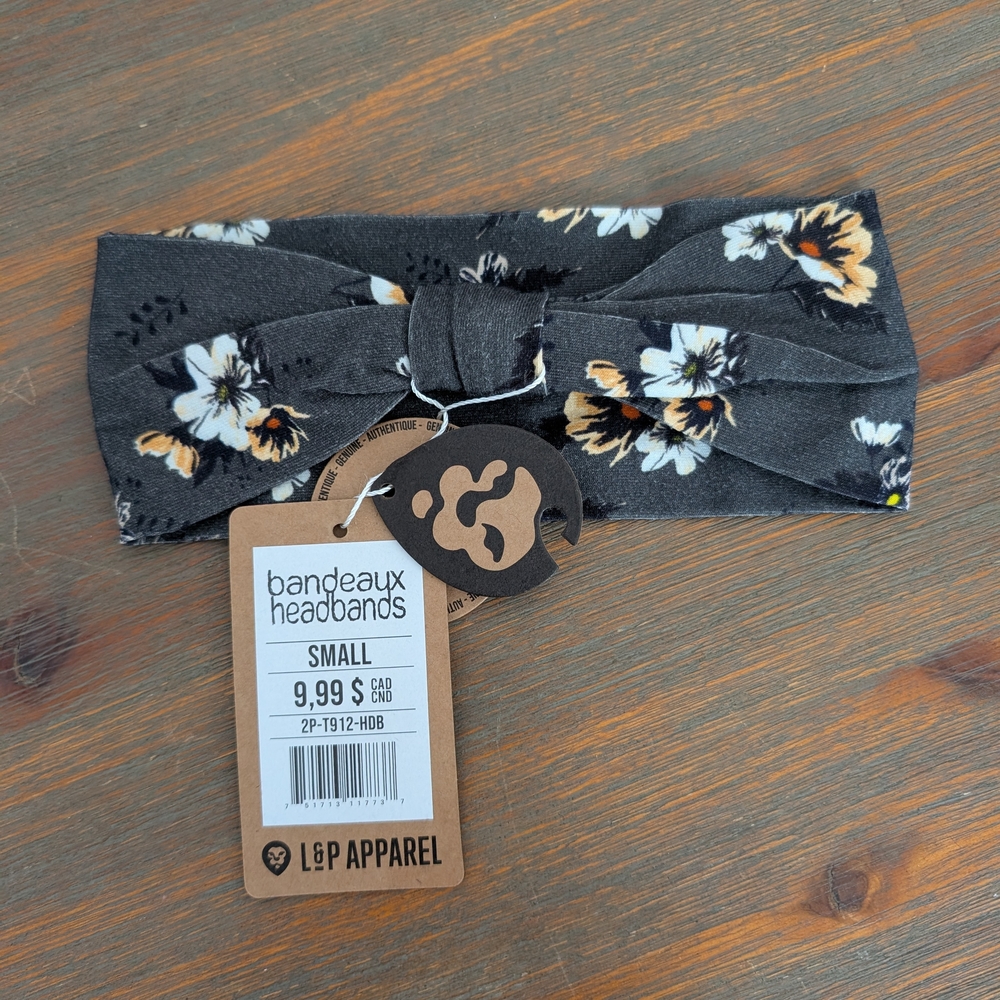 Bandeaux Floral Knot Headband — Black Floral